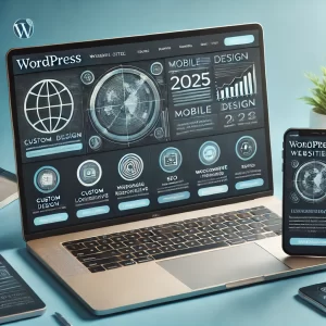 Custom WordPress website design for businesses in 2025 with mobile responsiveness and SEO optimization